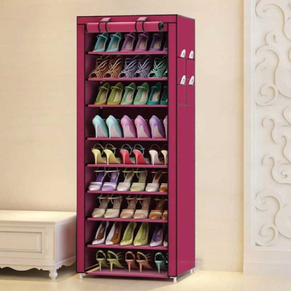9 Layer Shoe Rack | ভাঁজযোগ্য কাপড়ের জুতা রাখার র‍্যাক | Durable Fabric & Steel Frame